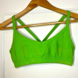 Lime green cotton blend sports bralette